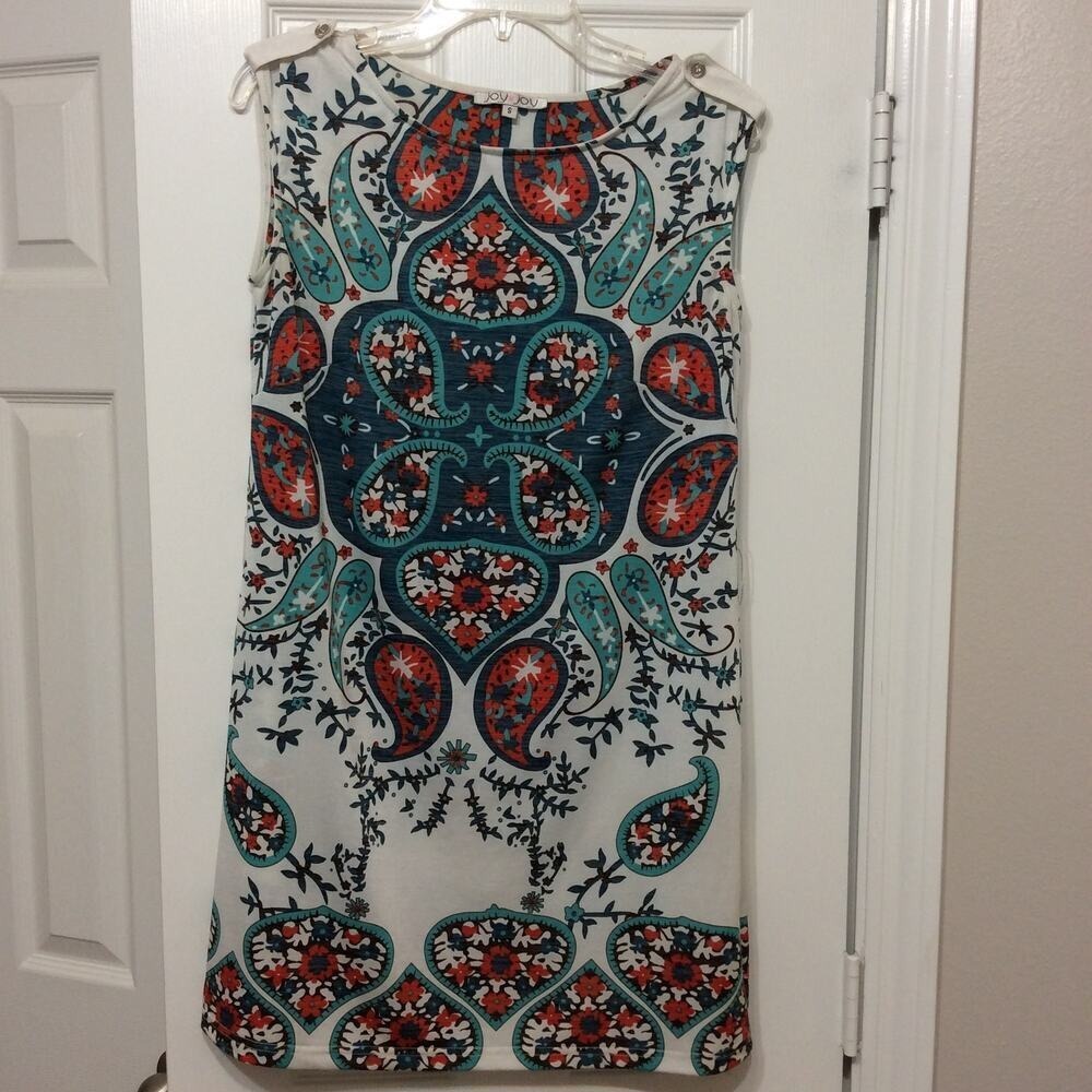 Joy Joy Women's Knee length Shift‎ Dress Size Small Poly/Spandex